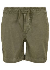 Urban Classics Jungen Stoffhose "Urban Classics Herren Boys Strech Twill Joggshorts", grün, Gr. 158, unifarben, 98% Baumwolle, 2% Elasthan, Hosen