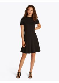 Tommy Hilfiger Damen A-Linien-Kleid "MODERN F&F KNEE DRESS", schwarz, casual, Gr. XXL, unifarben, Web, Obermaterial: 100% Baumwolle, Kleider, in
