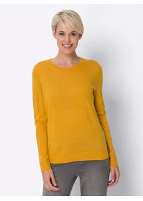 Classic Basics Damen Rundhalspullover "Rundhals-Pullover", gelb, Gr. 50, unifarben, 100% Polyacryl, Pullover