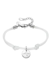 Kangaroos Damen Edelstahlarmband "Schmuck Geschenk, Armkette Känguru Anhänger - Nylonband", Edelstahl-Nylon, weiß, Edelstahl, Nylon, Armbänder