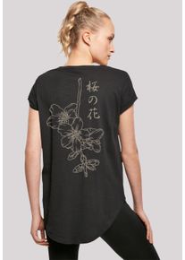 F4NT4STIC Damen T-Shirt "Japan Flower", schwarz, casual, Gr. S, Obermaterial: 100% Baumwolle, Shirts, Print