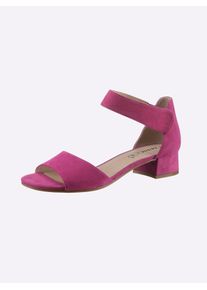 Caprice Damen Sandalette, Gr. 4,5, pink, Veloursleder, sportlich, Schuhe