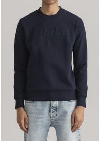 Gant Herren Sweatshirt "D1. TONAL ARCHIVE SHIELD C-NECK", blau, casual, Gr. S, Sweatware, Obermaterial: 100% Baumwolle, Sweatshirts, mit