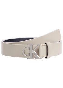 Damen Ledergürtel "MONO PLAQUE LTHR BELT 30MM", beige, casual, Gr. 115, Calvin Klein Jeans, unifarben, Rindsleder, Gürtel, mit Logoschnalle