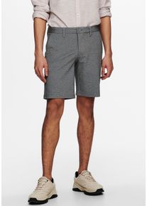 Only & Sons ONLY & SONS Herren Chinoshorts "MARK SHORTS", grau, modisch, Gr. S, meliert, Obermaterial: 64% Viskose, 31% Polyester, 5% Elasthan, Hosen