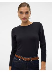 Véro Moda VERO MODA Damen Langarmshirt "VMLULU LS O-NECK TOP JRS GA NOOS", schwarz, modisch, Gr. XS, unifarben, Jersey, Obermaterial: 95% Baumwolle, 5%