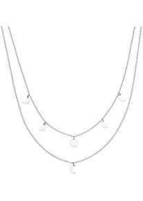 PURELEI Damen Kette mit Anhänger "Schmuck Geschenk Luna Anhänger Halbmond Layering", Edelstahl, L: 40cm, silber, Edelstahl, Halsketten