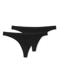 Schiesser Damen T-String ""95/5"", Gr. 44, schwarz, Single Jersey, Obermaterial: 95% Baumwolle, 5% Elasthan, unifarben, Unterhosen, mit besonders