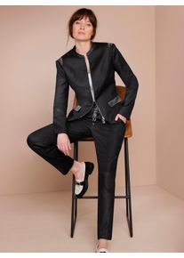 Damen Jackenblazer "Leinen-Viskose-Blazer", schwarz, Gr. 38, CREATION L PREMIUM, 55% Leinen, 42% Viskose, 3% Elasthan, Blazer