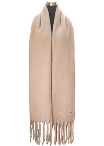 Chillouts Damen XXL-Schal "Govinda Scarf", beige, klassisch,modisch, unifarben, Kunstfaser, Modetücher, mit eleganten Fransen