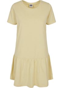 Urban Classics Damen Shirtkleid "Urban Classics Damen Ladies Valance Tee Dress", gelb, klassisch, Gr. S, unifarben, 100% Baumwolle, Kleider