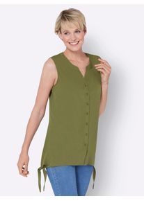 Classic Basics Damen Blusentop, grün, Gr. 48, unifarben, 100% Polyester, Blusen