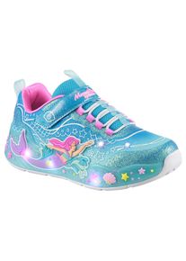 Skechers Kinder Sneaker "MERMAID DREAMS LIGHTS", Gr. 35, bunt, Textil, Synthetik, kontrastfarbene Details, Glitzer, casual, Schuhe, Blink,-Klettschuh
