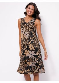 Damen Sommerkleid "Sommerkleid", gelb, Gr. 44, geblümt, gemustert, mehrfarbig, 100% Baumwolle, Kleider