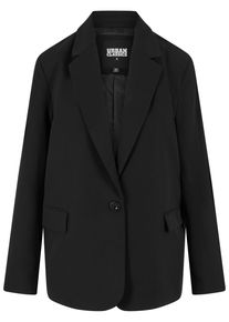 Urban Classics Damen Allwetterjacke "Urban Classics Damen Ladies Basic Blazer", schwarz, casual, Gr. L, unifarben, 77% Polyester, 17% Viskose, 6%