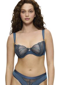 Triumph Damen Bügel-BH "Palina Sea Full of Stars WH", Gr. 75, blau, Microtouch, Spitze, Obermaterial: 48% Polyester, 43% Polyamid, 9% Elasthan,