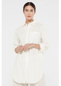 Damen Langarmbluse, weiß, casual, Gr. XXXL, SENSES.THE LABEL, unifarben, Material: 100% Baumwolle, Blusen, mit Brusttasche