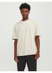 Jack & Jones JACK & JONES Herren Oversize-Shirt "JJEBRADLEY TEE SS O-NECK NOOS", weiß, modisch, Gr. S, unifarben, Jersey, Obermaterial: 100% Baumwolle, Shirts,
