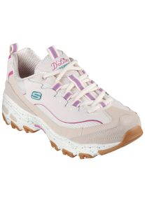 Skechers Damen Sneaker "D'LITES-BOLD VIEWS", Gr. 35, beige, Leder, Textil, sportlich, Schuhe, Freizeitschuh, Halbschuh, Schnürschuh mit Air-Cooled