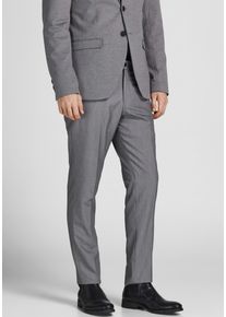 Jack & Jones JACK & JONES Herren Anzughose "JPRFRANCO TROUSER NOOS", grau, modisch, Gr. 56, meliert, Web, Obermaterial: 78% Polyester, 17% Viskose, 4% Elasthan,