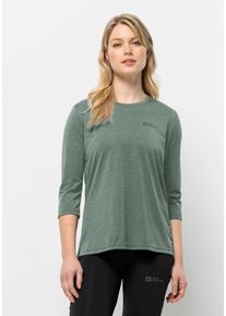 Jack Wolfskin Damen Funktionsshirt "CROSSTRAIL 3/4 T W", grün, Gr. S, OBERSTOFF: 100% POLYESTER, Shirts