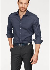 OLYMP Herren Businesshemd "Level Five body fit", blau, elegant, Gr. 41, unifarben, Web, Obermaterial: 97% Baumwolle, 3% Elastolefin, Hemden,