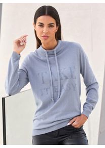 Heine Damen Strickpullover "Pullover", blau, Gr. 40, unifarben, 45% Viskose, 27% Baumwolle, 25% Polyamid, 3% Kaschmir, Pullover