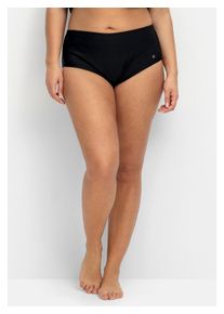 sheego Damen Bikini-Hose "Große Größen", schwarz, Gr. 54, unifarben, Polyamid, Xtra Life LYCRA, Badehosen, in hohem Schnitt, mit Shaping-Einsatz