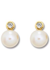 ONE ELEMENT Damen Paar Ohrhänger "Zirkonia Ohrringe Ohrstecker aus 333 Gelbgold", Damen,mit Zirkonia, Gelbgold 333, gold, Gelbgold 333, Ohrringe,