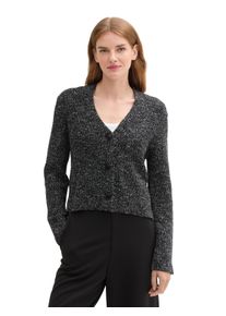 Tom Tailor Damen Cardigan, grau, casual, Gr. M, meliert, Strick, Obermaterial: 100% Baumwolle, Strickjacken, in Melange Optik