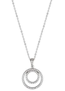 UNIKE JEWELLERY Damen Kette mit Anhänger "CLASSY CIRCLE ELEMENT KREISE RUND, UK.CL.1205.0036", Silber 925 (Sterlingsilber), L: 47cm, silber, Silber