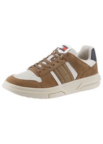 Tommy Jeans Herren Sneaker "THE BROOKLYN MIX MAT.", Gr. 40, braun, Veloursleder, Textil, Glattleder, Lederimitat, kontrastfarbene Details, sportlich,