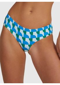 Roxy Damen Bikini-Hose "Geo Vibe", blau, Gr. S, 80% Polyester, 20% Elasthan, Badehosen
