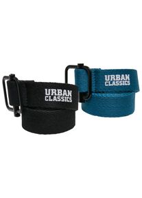 Urban Classics Damen Hüftgürtel "Urban Classics Unisex Industrial Canvas Belt Kids 2-Pack", schwarz, 100% Polyester, Gürtel