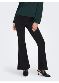 Only Damen Highwaist Leggings "ONLFIONA HW SUPER FLARED PANT JRS", schwarz, modisch, Gr. L, unifarben, Jersey, Obermaterial: 75% Viskose, 22%