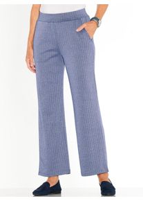 Classic Basics Damen Jerseyhose, blau, Gr. 40, gemustert, mehrfarbig, 97% Polyester, 3% Elasthan, Hosen