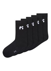 name it Kinder Socken "NKNLARIS 5P SOCK NOOS", Gr. 31, schwarz, Baumwollmischung, unifarben, Socken