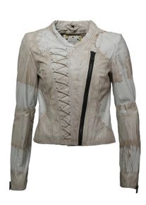Maze Damen Lederjacke "Manhattan", beige, Gr. S, Obermaterial: 100% Leder, Schaf / Futter: 80% Baumwolle; 20% Polyester / Ärmelfutter: 100%