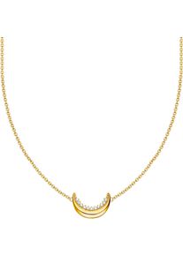 Thomas Sabo Damen Kette mit Anhänger "Moon Romance, Halbmond-Design, KE2299-414-14-L45V", 45, Silber 925 (Sterlingsilber), B: 13mm, gold, Silber 925