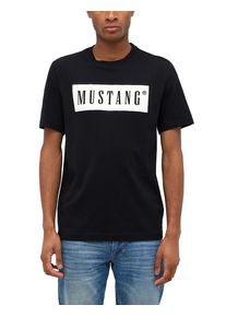 Mustang Herren Print-Shirt "AUSTIN", schwarz, casual, Gr. M, Jersey, Obermaterial: 100% Baumwolle, Shirts