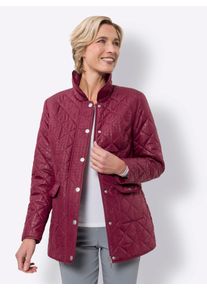 Classic Basics Damen Steppjacke, rot, Gr. 52, gemustert, Hahnentrittmuster, unifarben, 100% Polyester, Wattierung:100% Polyester, Jacken