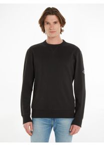 Herren Sweatshirt "BADGE CREW NECK", schwarz, casual, Gr. M, Calvin Klein Jeans, Sweatware, Obermaterial: 100% Baumwolle, Sweatshirts, mit Logopatch