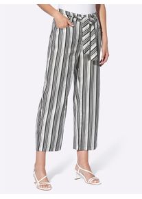 Heine Damen 7/8-Hose, schwarz-weiß, Gr. 38, gemustert, mehrfarbig, bedruckt, gestreift, 100% Lyocell, Hosen