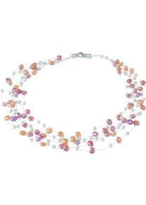 ADRIANA Damen Perlenkette "Schmuck Geschenk Silber 925 Halskette Viareggio, V5, V6", Silber 925 (Sterlingsilber)-Nylon-Perlen, L: 45cm B: 1mm,