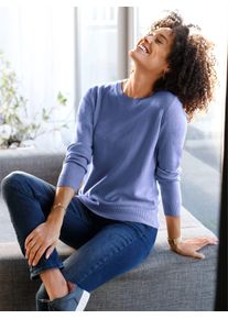 Classic Basics Damen Rundhalspullover "Rundhals-Pullover", blau, Gr. 50, unifarben, 100% Polyacryl, Pullover