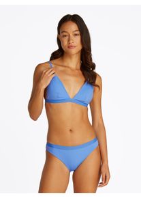 Damen Triangel-Bikini-Top "TRIANGLE FIXED RP", blau, casual, Gr. M, Tommy Hilfiger Swimwear, unifarben, Polyamid, Bikini-Oberteile, mit Logoschriftzug