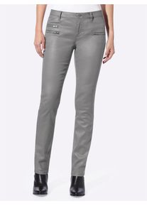Heine Damen Röhrenjeans, grau, Gr. 46, unifarben, 98% Baumwolle, 2% Elasthan, Beschichtung:100% Polyurethan, Jeans