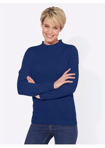 Classic Basics Damen Stehkragenpullover "Pullover", blau, Gr. 48, unifarben, 100% Polyacryl, Pullover