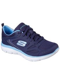 Skechers Damen Sneaker "SUMMITS-SUITED", Gr. 35, blau, Leder, Textil, sportlich, Schuhe, Freizeitschuh, Trainingsschuh, Schnürschuh mit weicher