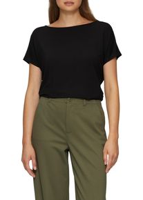 s.Oliver Damen T-Shirt, schwarz, casual, Gr. 38, unifarben, Jersey, Obermaterial: 95% Viskose, 5% Elasthan, Shirts, mit Markenlabel